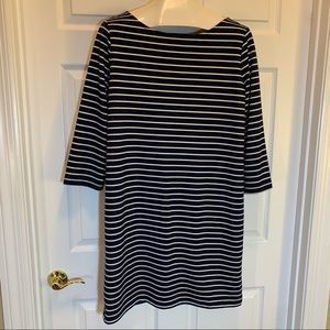 Gap Blue & White Back Zipper Stripped Dress Size L